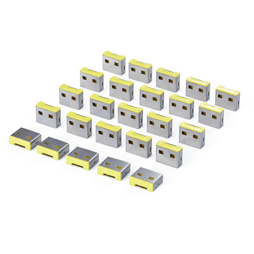 StarTech.com USB-A Port Blocker Replacement Plugs, 25-Pack Spare Latching Inserts for USB-A-PORT-BLOCKER, Snap-In Reusable USB-A Dust Covers for Laptops & Computers