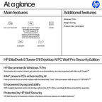 HP EliteDesk 8 Tower G1i AI Wolf Pro Security Edition Intel Core Ultra 9 285 32 GB DDR5-SDRAM 1 TB SSD Windows 11 Pro PC AI PC Black