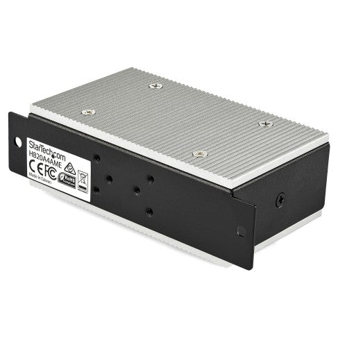 StarTech.com 4-Port USB 2.0 Hub - Metal Industrial USB-A Hub with ESD & 350W Surge Protection - Extended Operating Temp -40 to 185°F - Din Rail/Wall/Desk Mountable - USB Expander Hub - TAA