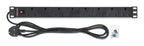 Intellinet 19" 1U PDU 7-way UK, Overload Protection, Rackmount, Power Distribution Unit, UK 3-pin outlets, 3m power cord, output