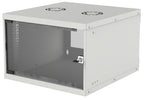 Intellinet 19" Network Cabinet - Wall Mount (Basic), 6U, 560mm Deep, Grey, Flatpack, Max 50kg, Usable Depth 500mm, Glass Door, Rack, Parts for wall installation (eg screws and rawl plugs) not included