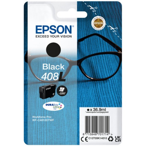 Epson C13T09K14010/408L Ink cartridge black high-capacity, 2.2K pages 36.9ml for Epson WF-C 4810