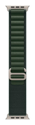 Apple 49mm Dark Green Alpine Loop - Large - Natural Titanium Finish