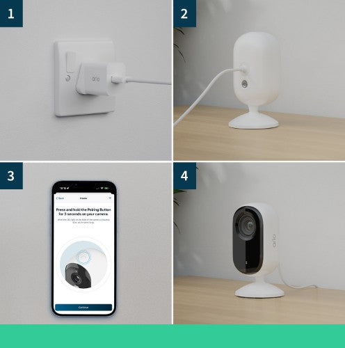 Arlo Essential 2K Indoor Security Camera, 2-pack