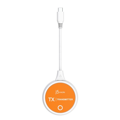 j5create JVAW62 ScreenCast USB-C® Wireless Display HDMI™ Extender, White and Orange