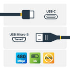 StarTech.com 6.6ft (2m) USB-C to Micro USB-B Cable, Data Cord, USB 2.0, USB C to Micro-B Data Transfer Cable
