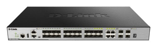D-Link 24-Port SFP L3 Stackable Managed Gigabit Switch including 4 x 1000BaseT/SFP & 4 x 10GE SFP+