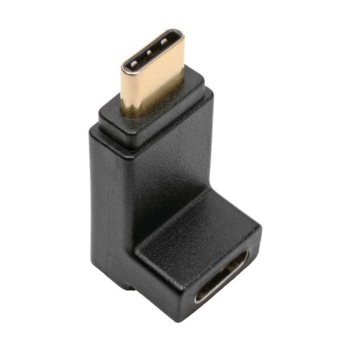 Tripp Lite U420-000-F-UD USB-C Right Angle Adapter (M/F) , 3.1, Gen 2, 10 Gbps, Thunderbolt 3 Compatible, 3A Rating