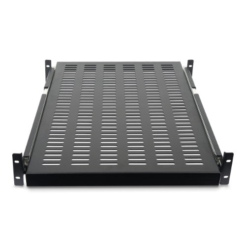 StarTech.com 2U Sliding Server Rack Mount Shelf - 20 to 30in Adjustable Mounting Depth - Vented - 50lb - Heavy Duty Universal 19” Rack Shelf for Equipment Rack - 24in Deep