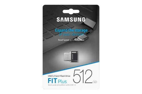 Samsung MUF-512AB USB flash drive 512 GB USB Type-A 3.2 Gen 1 (3.1 Gen 1) Black, Stainless steel