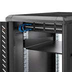 StarTech.com 2U Server Rack Shelf - Universal Rack Mount Cantilever Shelf for 19" Network Equipment Rack & Cabinet - Heavy Duty Steel – Weight Capacity 50lb/23kg - 22" Deep Tray, Black - TAA