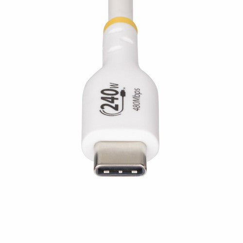 StarTech.com 3.3ft (1m) USB-C Charging Cable, Charge & Sync, 240W (5A) PD EPR, USB 2.0 Laptop Charger Cable, USB-IF Certified, TPE Jacket - White USB C Charging Cord