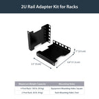 StarTech.com Server Rack Depth Extender - 2U - 4in / 10 cm - TAA Compliant - Recessed Rack Adapter - Rack Mount Adapter Kit - Network Rack Extender