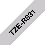 Brother TZE-R931 DirectLabel black on silver textil 12mm x 4m for Brother P-Touch TZ 3.5-18mm/6-12mm/6-18mm/6-24mm/6-36mm