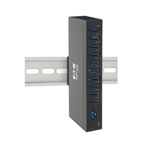 Tripp Lite U360-010-IND 10-Port Industrial-Grade USB 3.x (5Gbps) Hub - 20 kV ESD Immunity, Metal Housing, Mountable