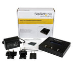 StarTech.com Standalone 1 to 2 USB Thumb Drive Duplicator and Eraser, Multiple USB Flash Drive Copier, System and File and Whole-Drive Copy at 1.5 GB/min, Single and 3-Pass Erase, LCD Display - TAA