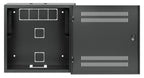 Intellinet Low-Profile 19" Wall Mount Cabinet with 4U Horizontal and 2U Vertical Rails Slim, Space-saving Enclosure with Only 170 mm (6.7 in.) Depth, Ideal for AV, Multimedia and Surveillance Applications, Assembled, Black RAL 7021