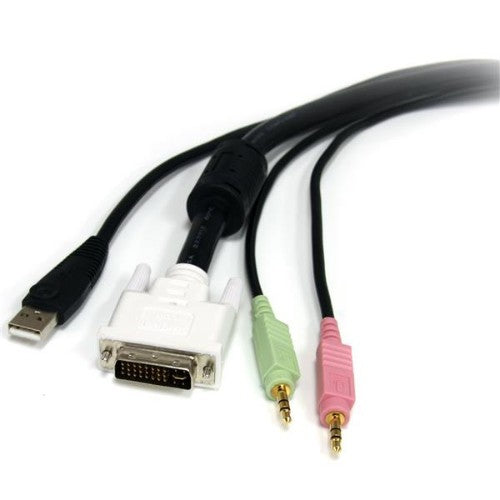 StarTech.com 10 ft 4-in-1 USB DVI KVM Cable with Audio and Microphone