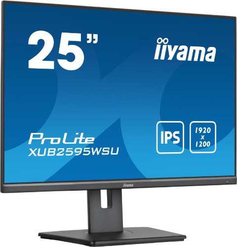 iiyama ProLite 25” 1920 x 1200 monitor featuring IPS panel and a height adjustable stand