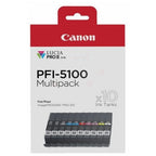 Canon 6951C009/PFI-5100 Ink cartridge multi pack MBK,PBK,C,M,Y,PC,PM,R,GY,CO Pack=10 for Canon IPF PRO-310