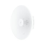 Point-to-point (PtP) dish antenna that covers a wide operating frequency range (5.15 - 6.875 GHz).