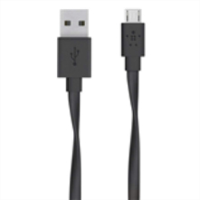 1m Flat USB MicroUSB Charge-bla