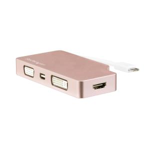 Multiport Video Adapter Sb-c - 4-in-1 USB-c To Vga, DVI, Hdmi Or Mdp - Rose Gold