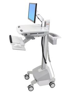 StyleView Cart with LCD Arm, LiFe Powered, Full-Featured Medical Cart White Uk / Ie