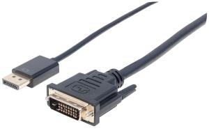 DisplayPort 1.2a Male To DVI-d 24+1 Male, 3m Black