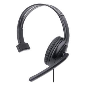 Headset Single-sided Over-ear Design w/Adjustable Microphone - Mono - USB - Black