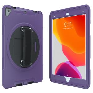 Protective Case W/ Built-in 360 Rotatble Grip Kickstand iPad Purple