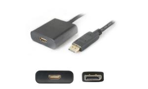 20.00cm (8.00in) DisplayPort Male To Hdmi Female Black Adapter Cable
