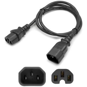 Power Cable  - C14 Male - C15 Female - 1m - Black