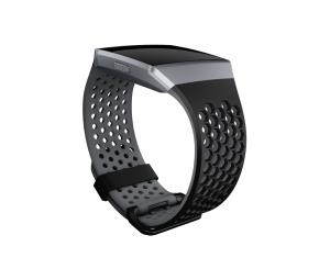 Sport Band - Strap For Smart Watch - Large Size - Black & Charcoal - For Fitbit Ionic